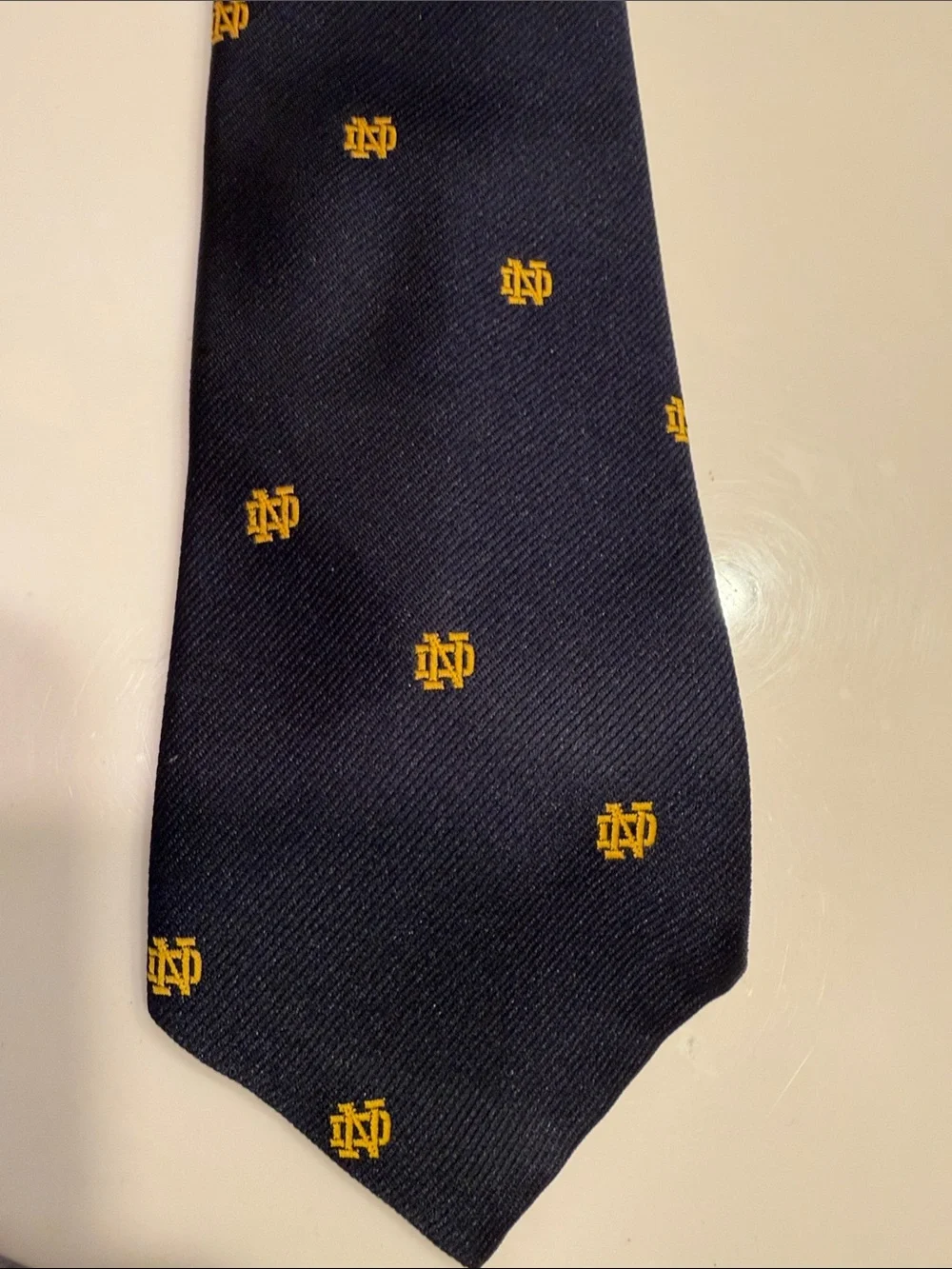 Notre Dame Navy and Gold Logo Men's Tie
